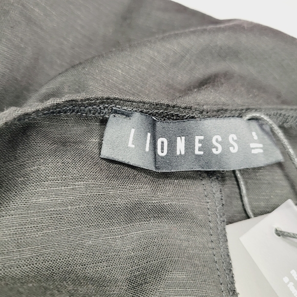 Lioness Halter Dress Linen Black Small GIZA Maxi Side Zipper Vaca Travel Resort - Picture 9 of 14